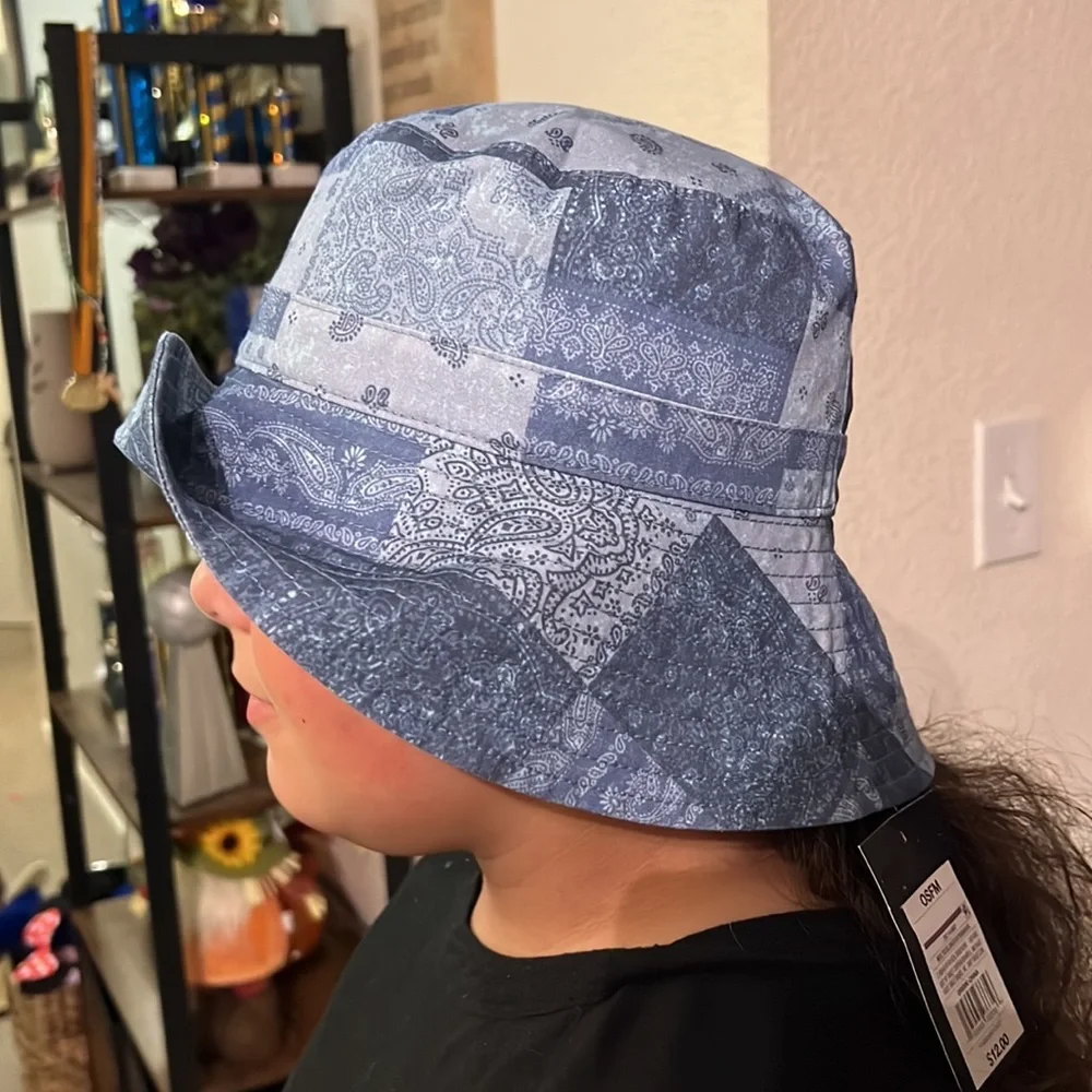 New Kids' Patchwork‎ Bandana Bucket Hat - art class Blue